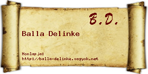 Balla Delinke névjegykártya